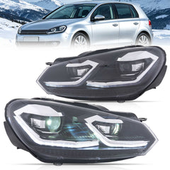 VLAND UK For Volkswagen Golf MK6(MK7.5R Style) 2009-2012 Dynamic LED Headlights W/Animation
