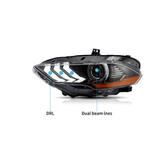 VLAND UK LED Headlights  Ford Mustang 2018-2023 RGB selectable