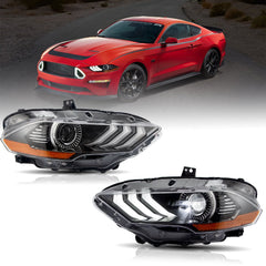 VLAND UK LED Headlights  Ford Mustang 2018-2023 RGB selectable