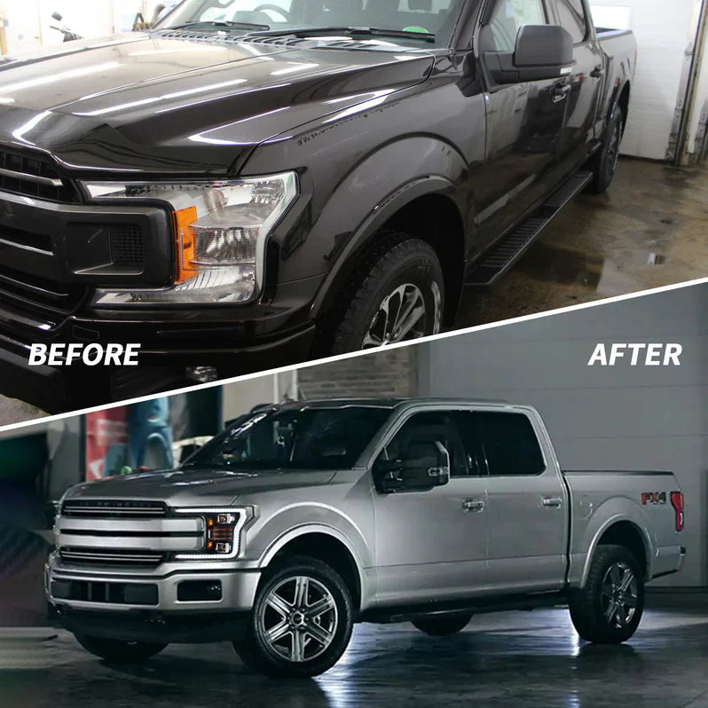 VLAND UK LED Dual Beam Headlights For 2018-2020 Ford F150 with E-Mark