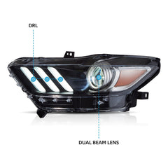 VLAND UK 2015 2016 2017 Ford Mustang (S550) Headlights