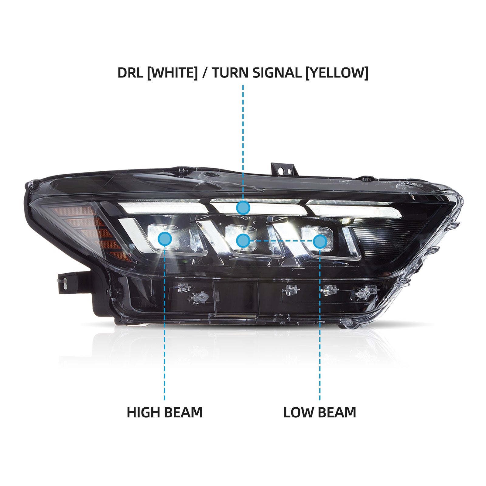 VLAND UK 2015 2016 2017 Ford Mustang (S550) Headlights