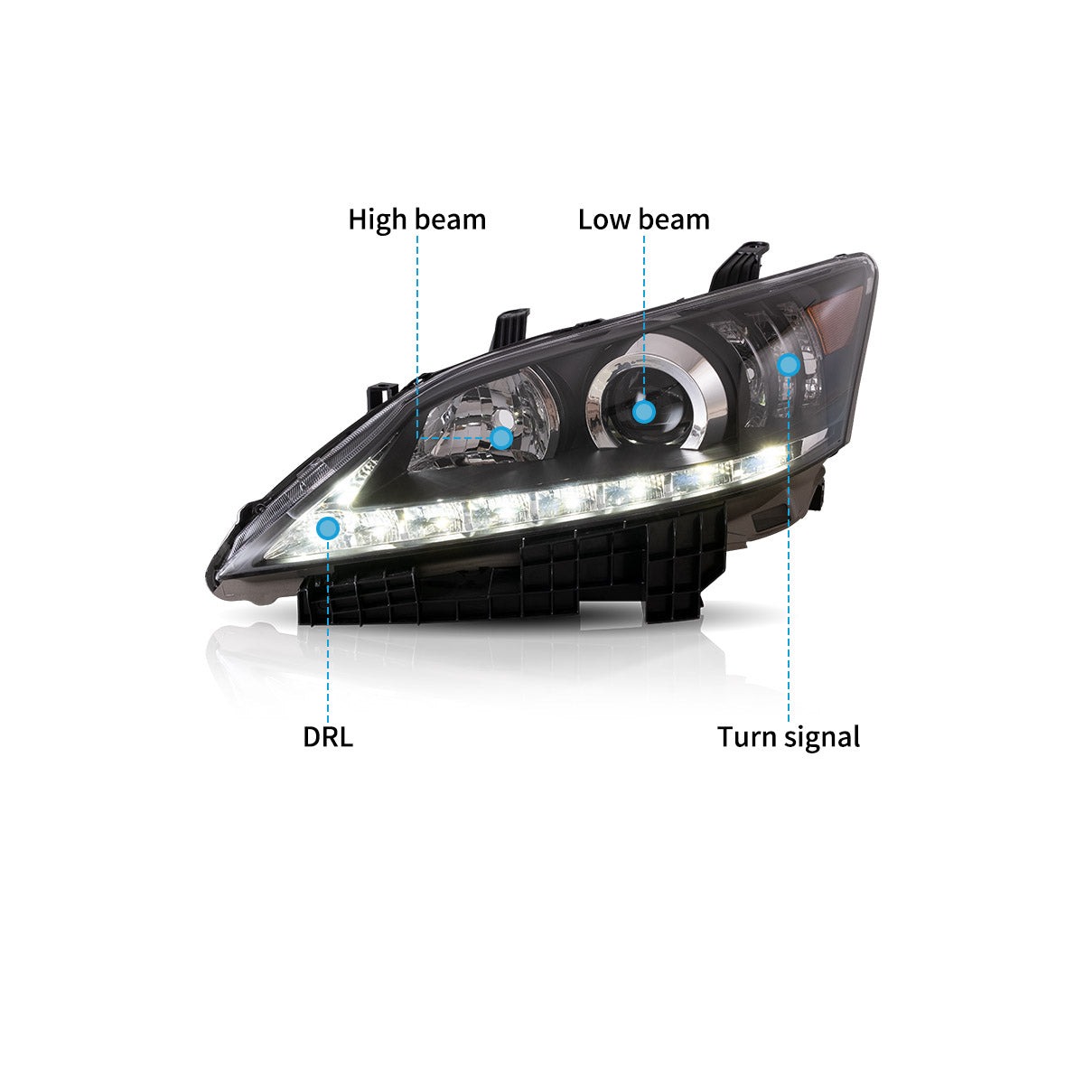 VLAND UK LED Headlights For 2010-2012 Lexus ES350