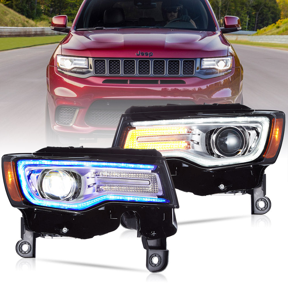 VLAND UK LED Headlights For 2014-2022 Jeep Grand Cherokee with E-Mark