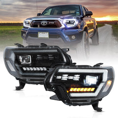VLAND UK LED Headlights For 2012-2015 Toyota Tacoma with Start-up Animation