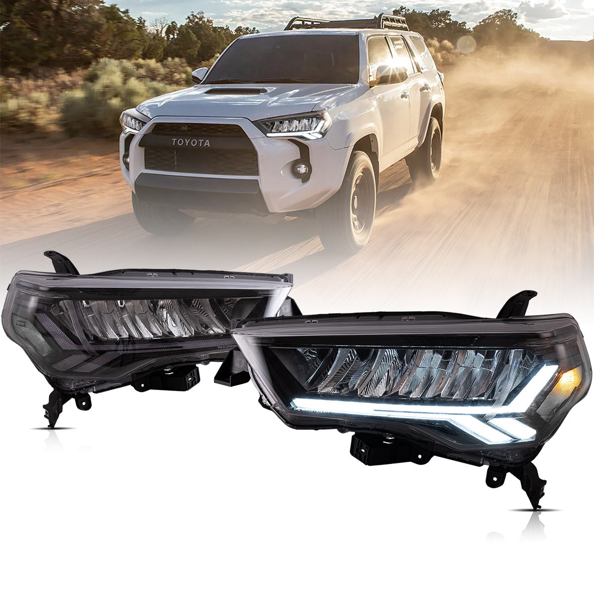VLAND UK LED Headlights For Toyota 4Runner 2014-2024