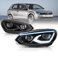VLAND UK LED Headlights For 2009-2014 Volkswagen Golf 6 MK6 with E-Mark