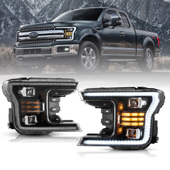 VLAND UK LED Dual Beam Headlights For 2018-2020 Ford F150 with E-Mark