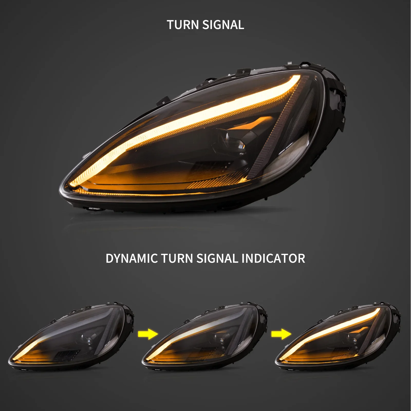 VLAND UK 05-13 Chevrolet Corvette C6 6th Gen EU Vland LED Dual Beam Projector Headlights Black [C8 STYLE]