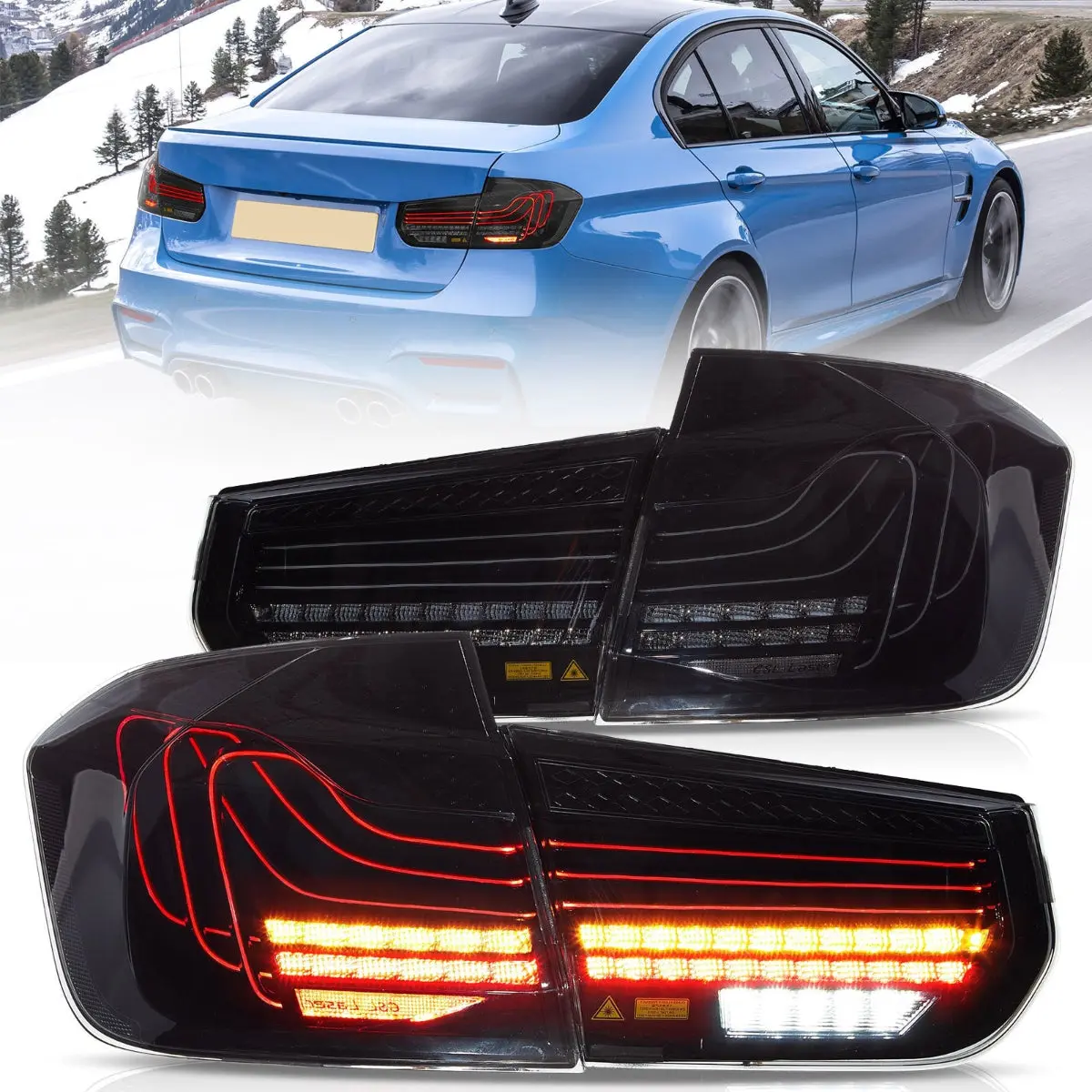 VLAND UK LED Taillights For 2012-2019 BMW 3 Series F30 F35 M3 F80 Laser Style