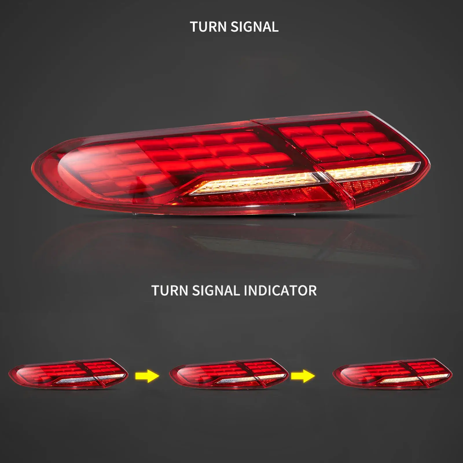 VLAND UK 16-23 Mercedes C-Class A205 C205 Full LED Tail Lights With Animation Sequential