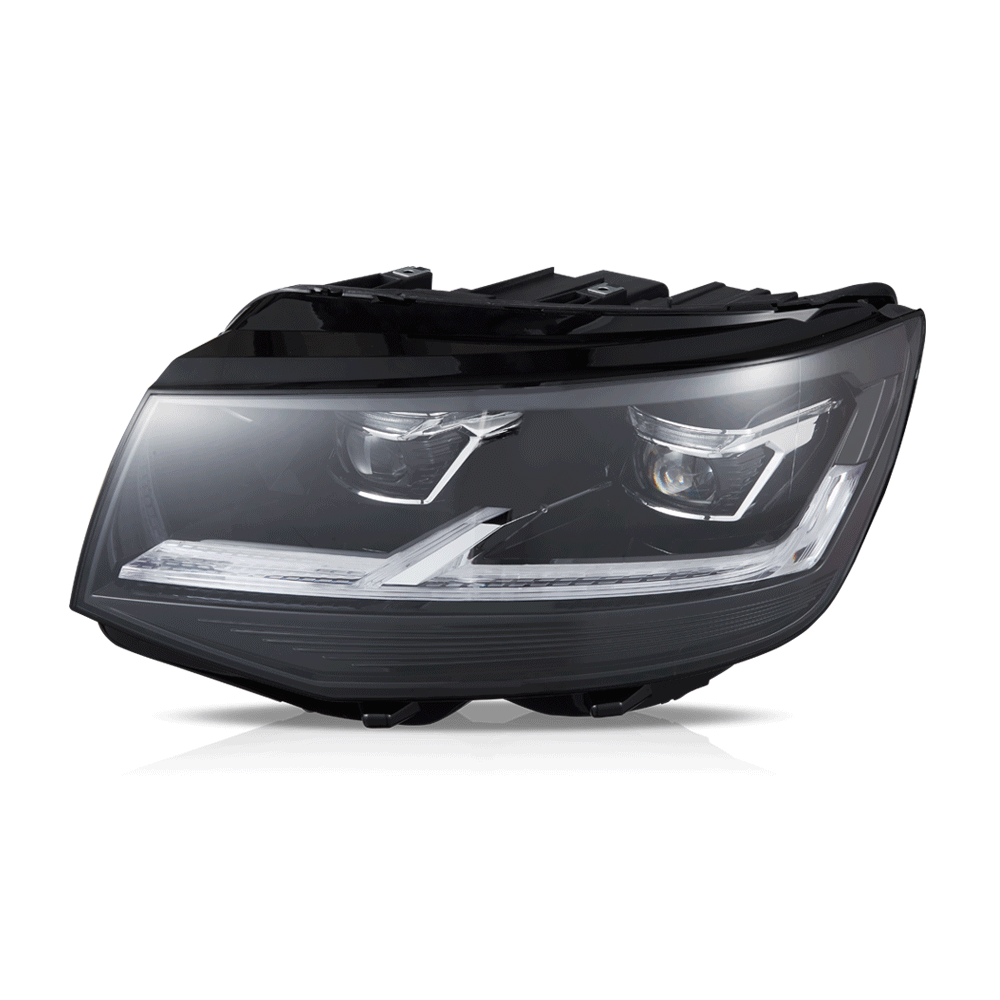 VLAND UK 2015-2019 VW Transporter T6 LED Dual Beam Projector Headlights Black with E-Mark