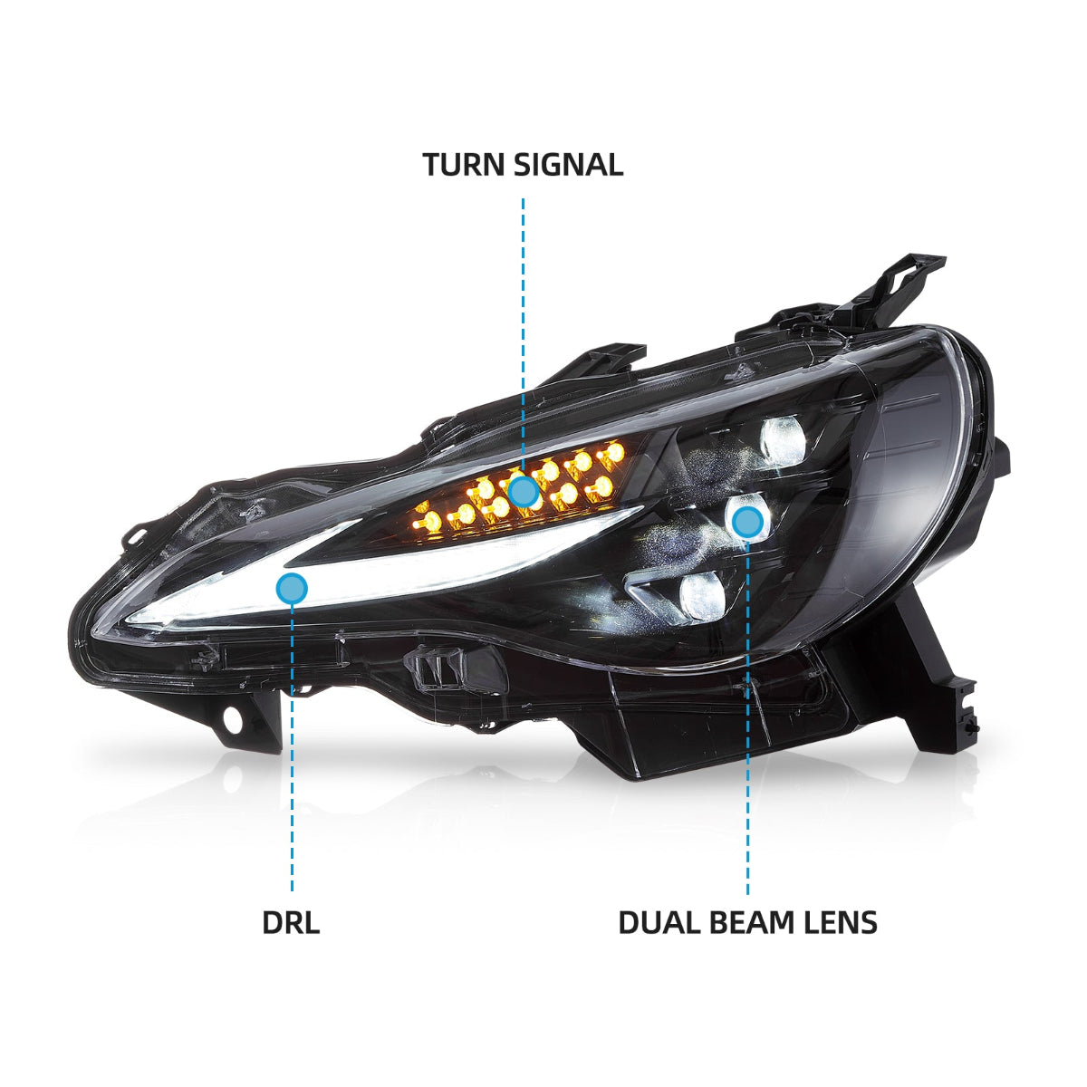 VLAND UK 2012-2020 Toyota 86 GT86 & Scion Frs & Subaru Brz  RGB LED Headlights