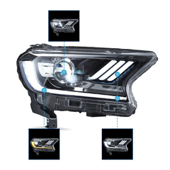 VLAND UK Mustang-Style Headlights For 2016-2022 Ford Ranger PX2 PX3
