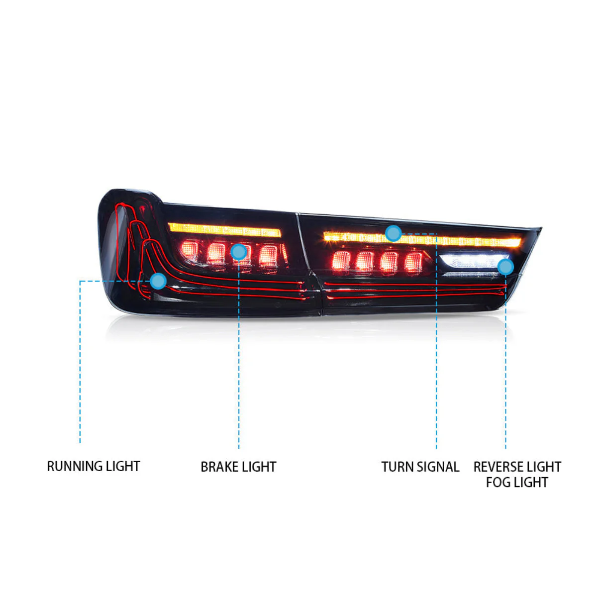 VLAND UK LED Laser Taillights For 2020-2024 BMW 3-Series G20/G28/G80