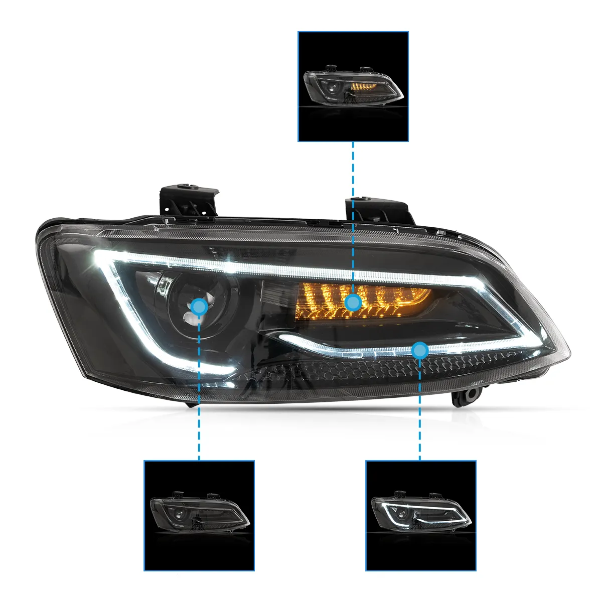 VLAND UK 06-13 Holden Commodore VE 4th Gen Dual Projector HeadLights Black