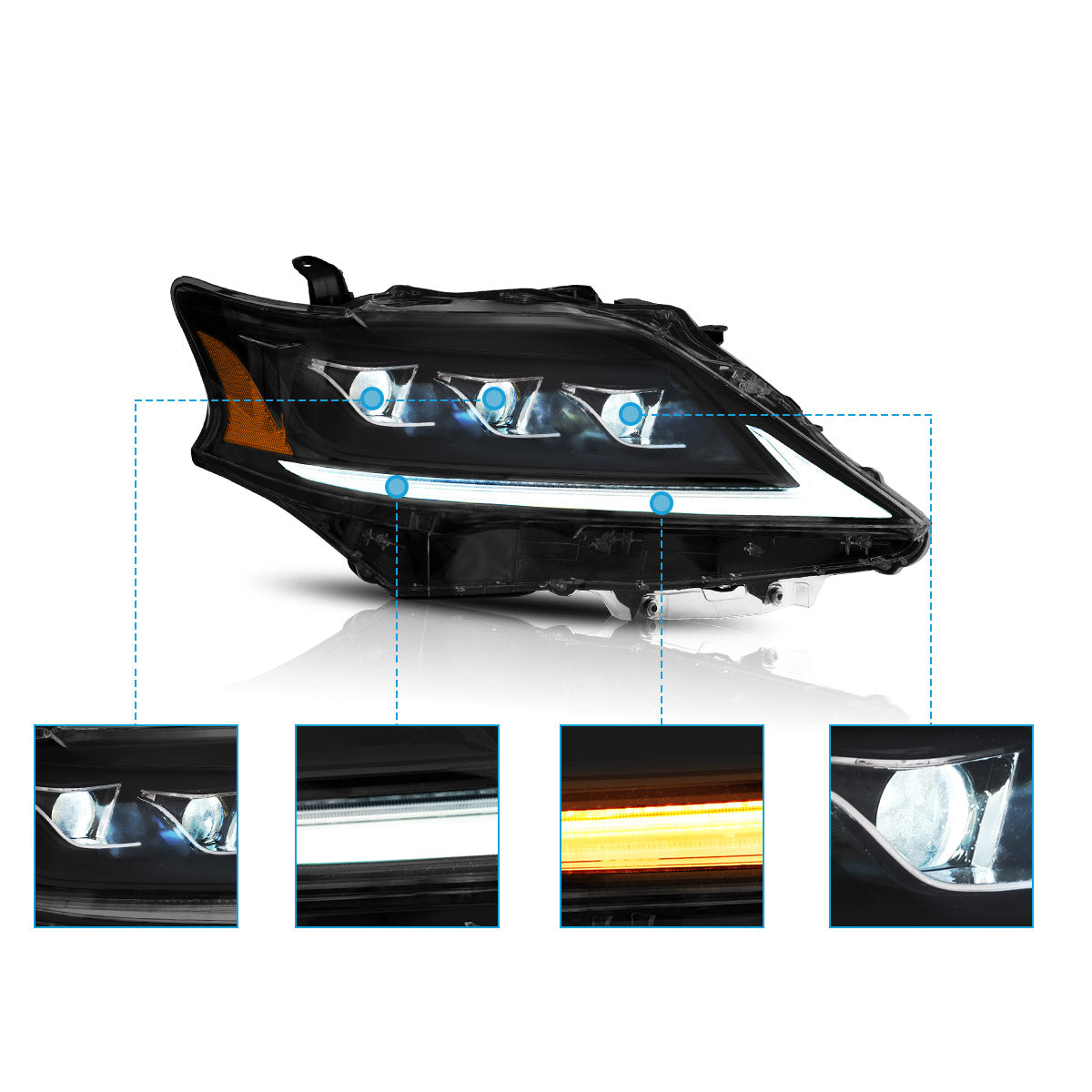 VLAND UK LED Headlights 2013-2015 Lexus RX 270 350 450h