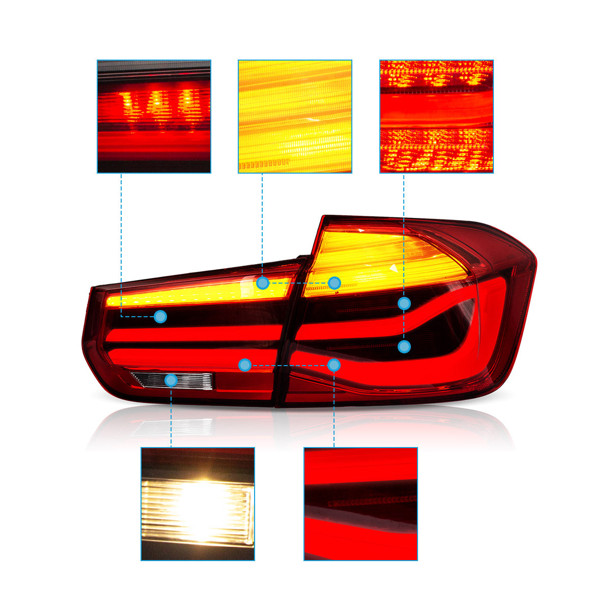 VLAND UK LED Tail Lights For 2012-2019 BMW 3 Series F30