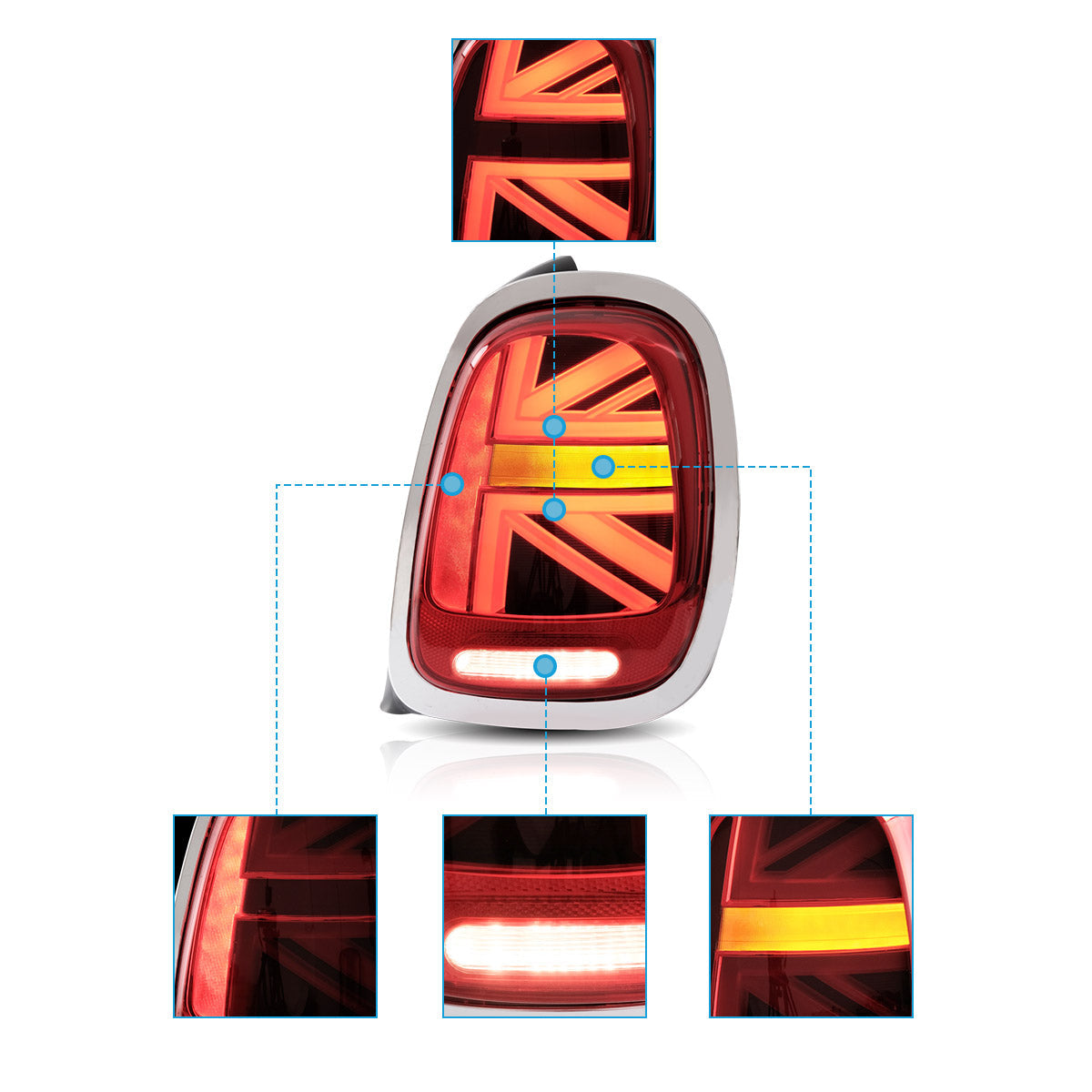 VLAND UK LED Tail Lights 2014-2019 Mini Cooper Hatch F55 F56 F57