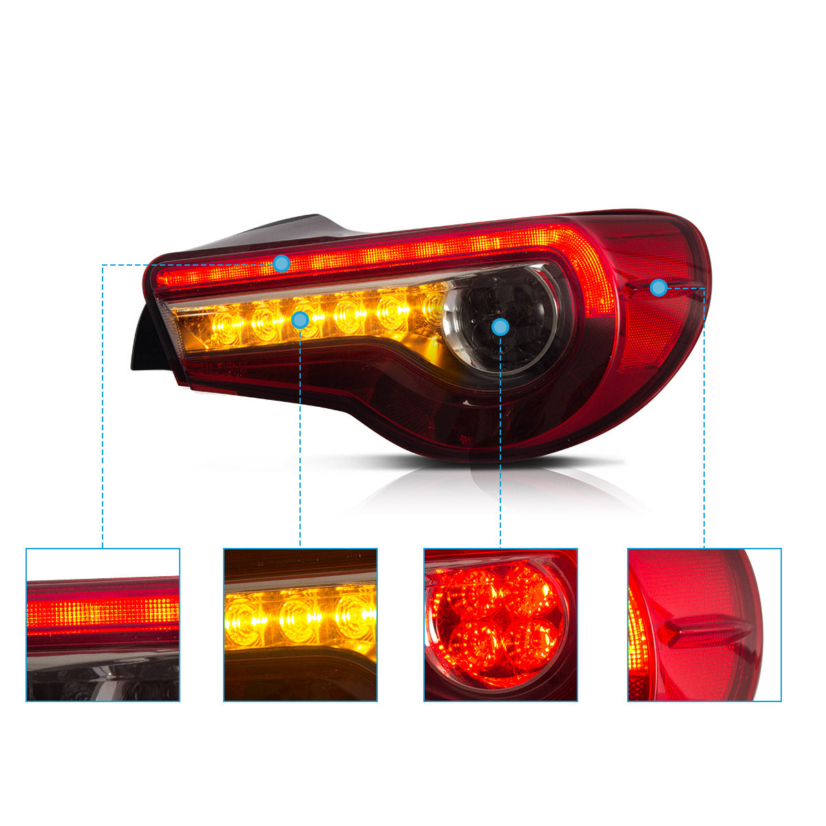 VLAND UK LED Tail Lights for 2012-2020 Toyota 86 & Subaru BRZ & Scion FR-S