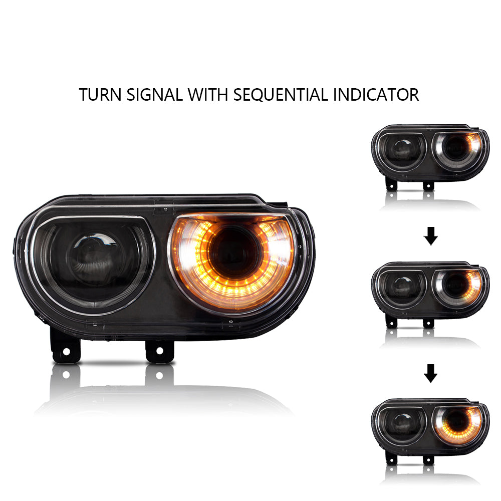 VLAND UK LED Headlights RGB Style Dodge Challenger 2008-2014