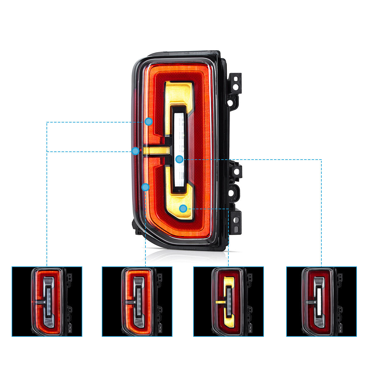 VLAND UK LED Tail lights For Ford Bronco 2021-2024