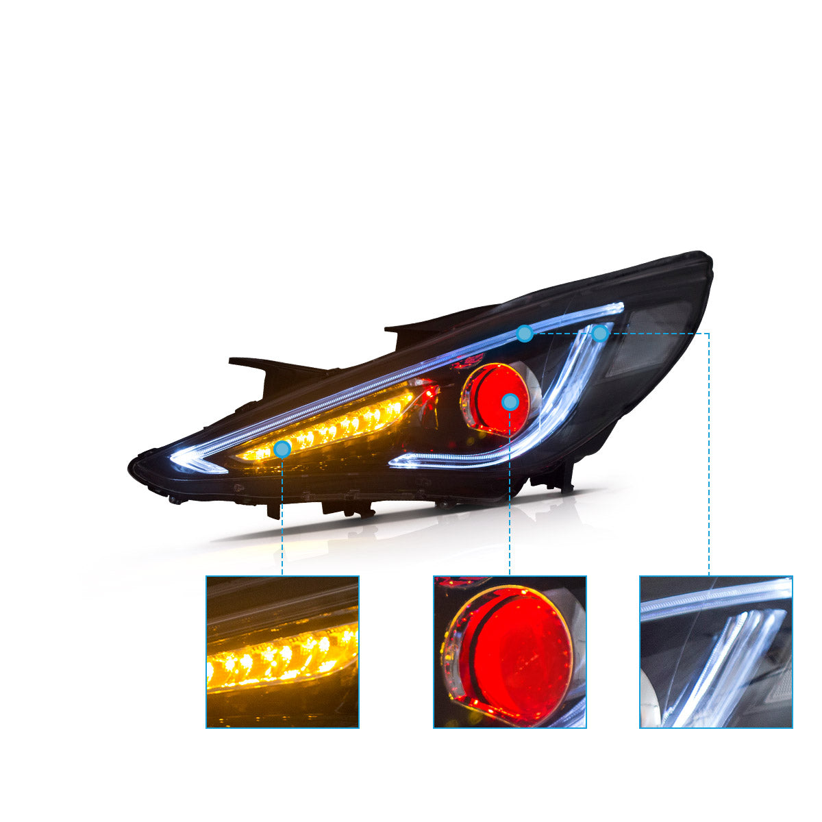 VLAND UK LED Headlights 2011-2014 Hyundai Sonata