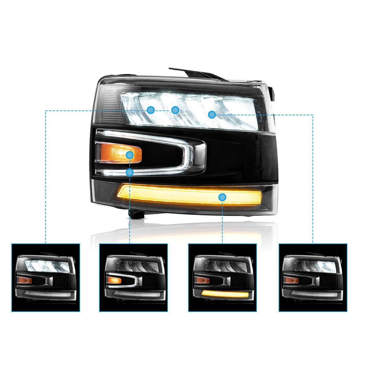 VLAND UK LED Headlights 2007-2013 Chevrolet Silverado 1500 2500HD 3500HD
