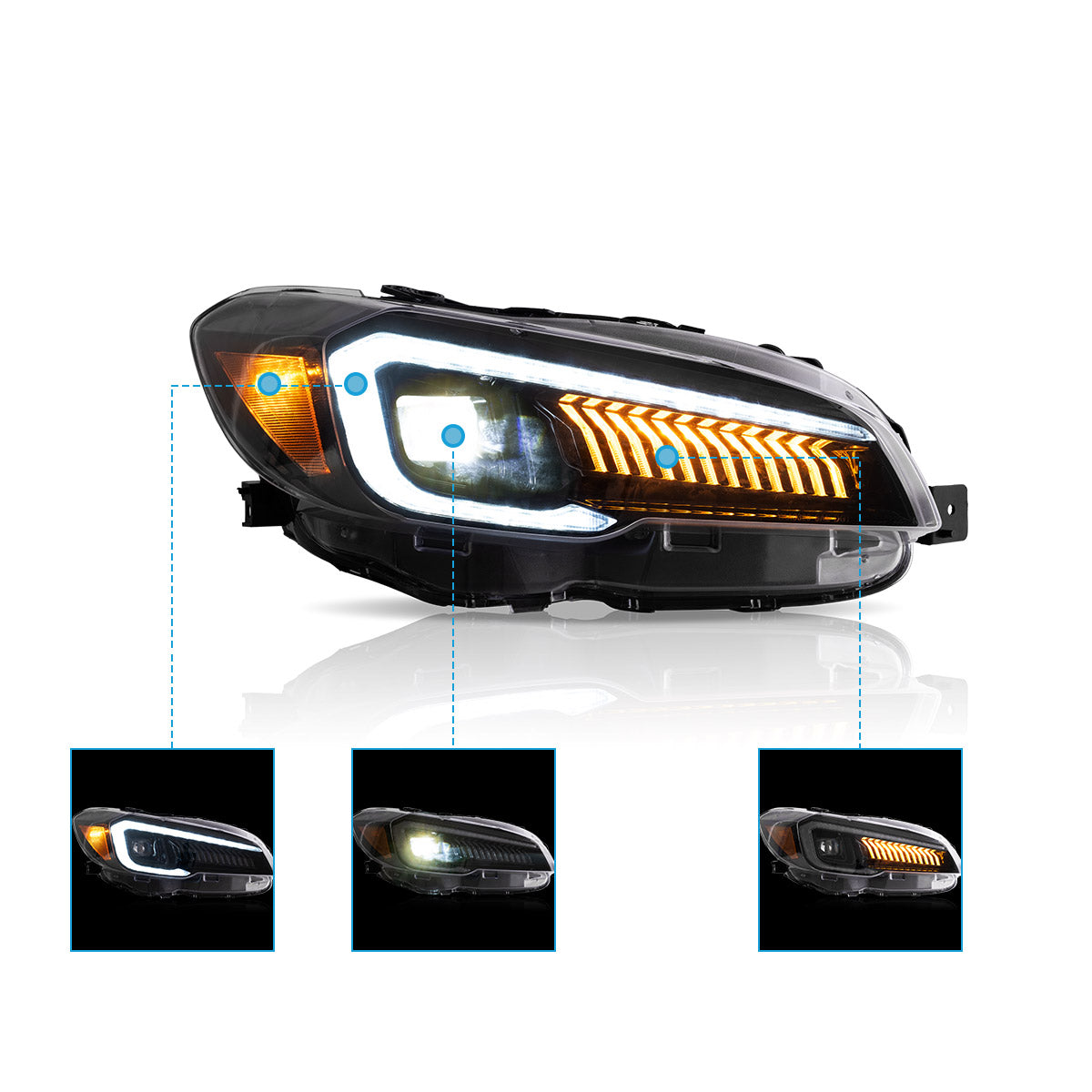 VLAND UK LED Headlights for 2015-2021 Subaru WRX