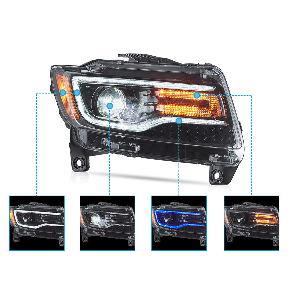 VLAND UK LED Headlights For 2011-2013 Jeep Grand Cherokee (WK2)