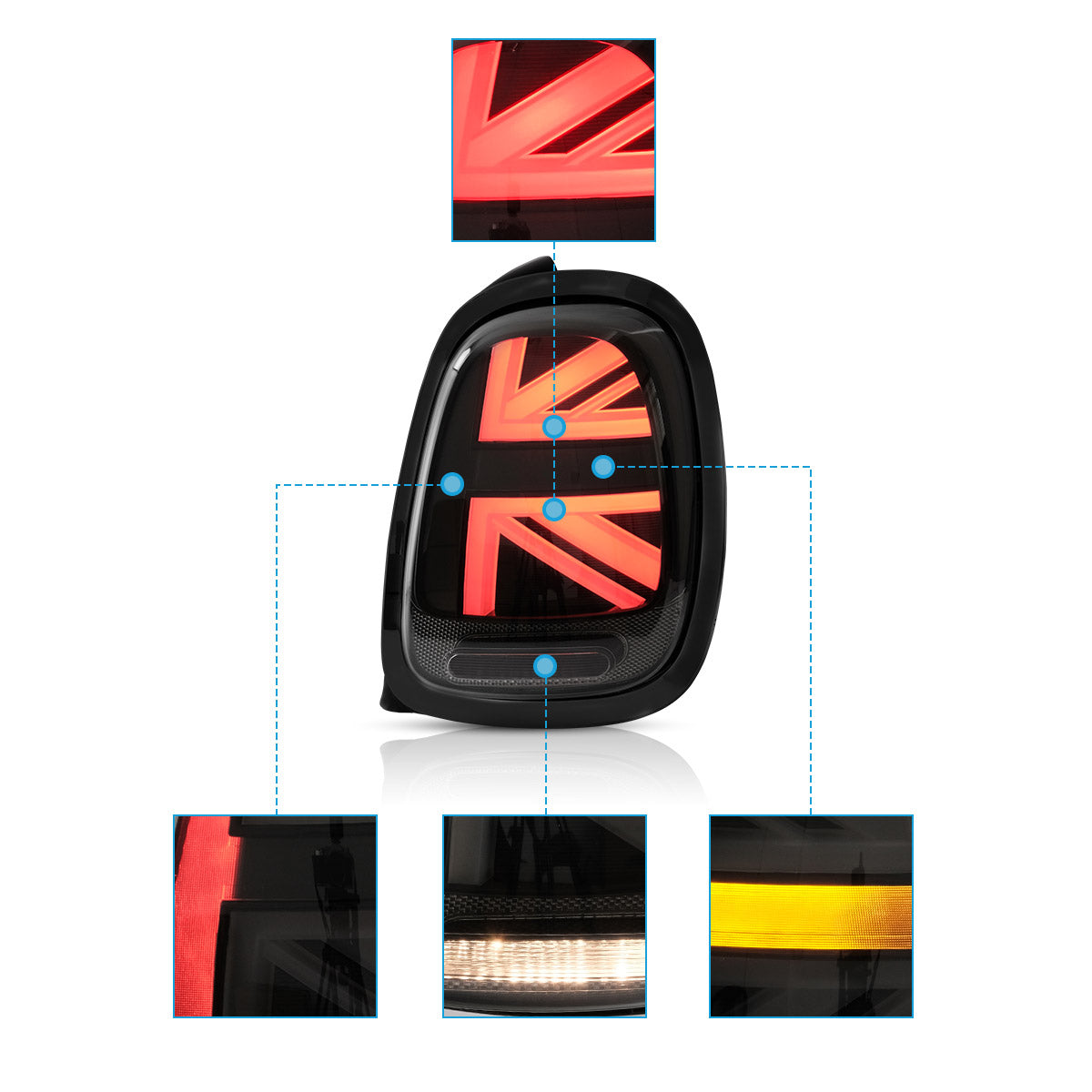 VLAND UK LED Tail Lights 2014-2019 Mini Cooper Hatch F55 F56 F57