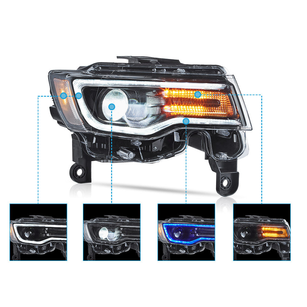VLAND UK LED Headlights For 2014-2022 Jeep Grand Cherokee