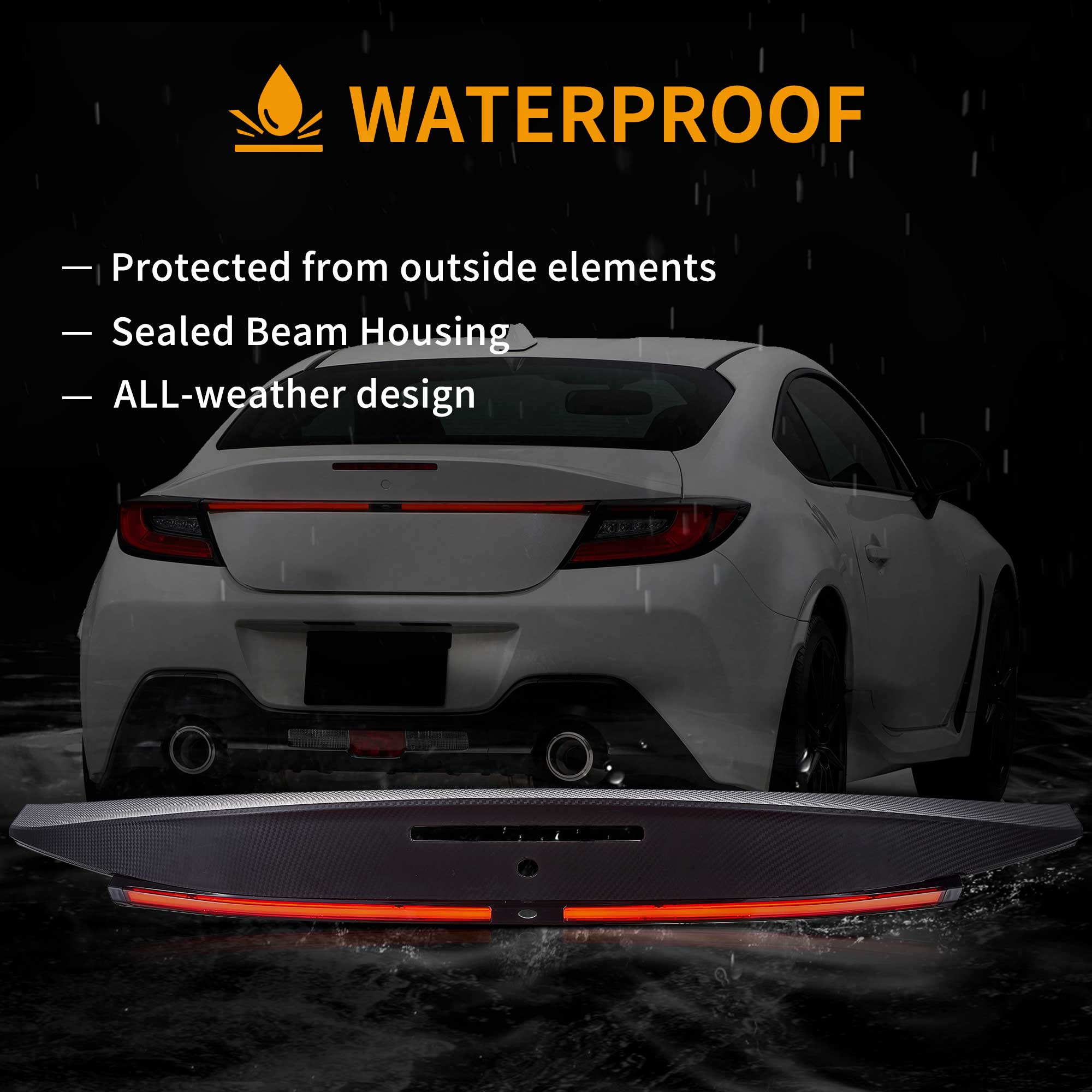 VLAND UK LED Trunk Light Bar Rear Brake Signal Light for Toyota GR86 / Subaru BRZ 2021+