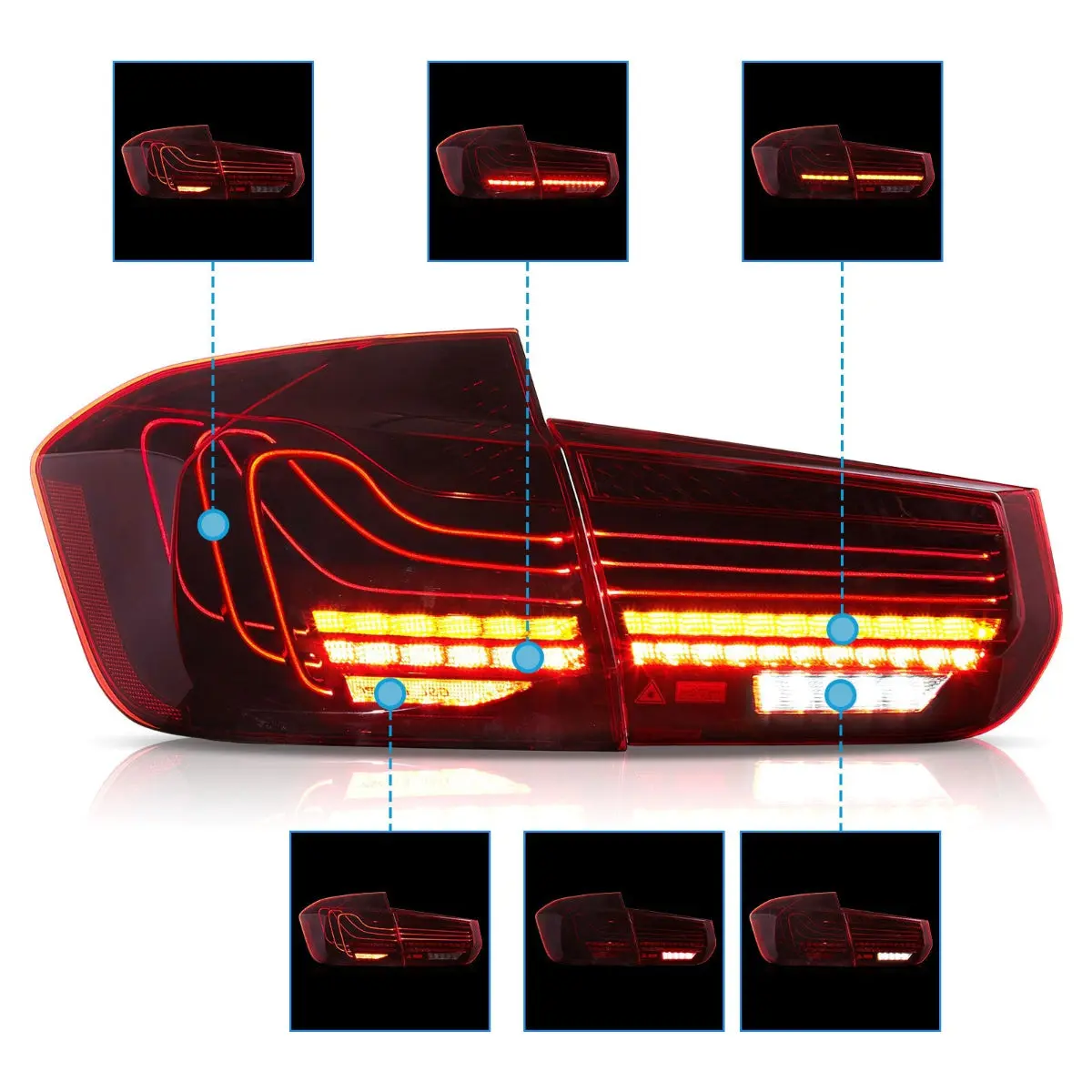 VLAND UK LED Taillights For 2012-2019 BMW 3 Series F30 F35 M3 F80 Laser Style
