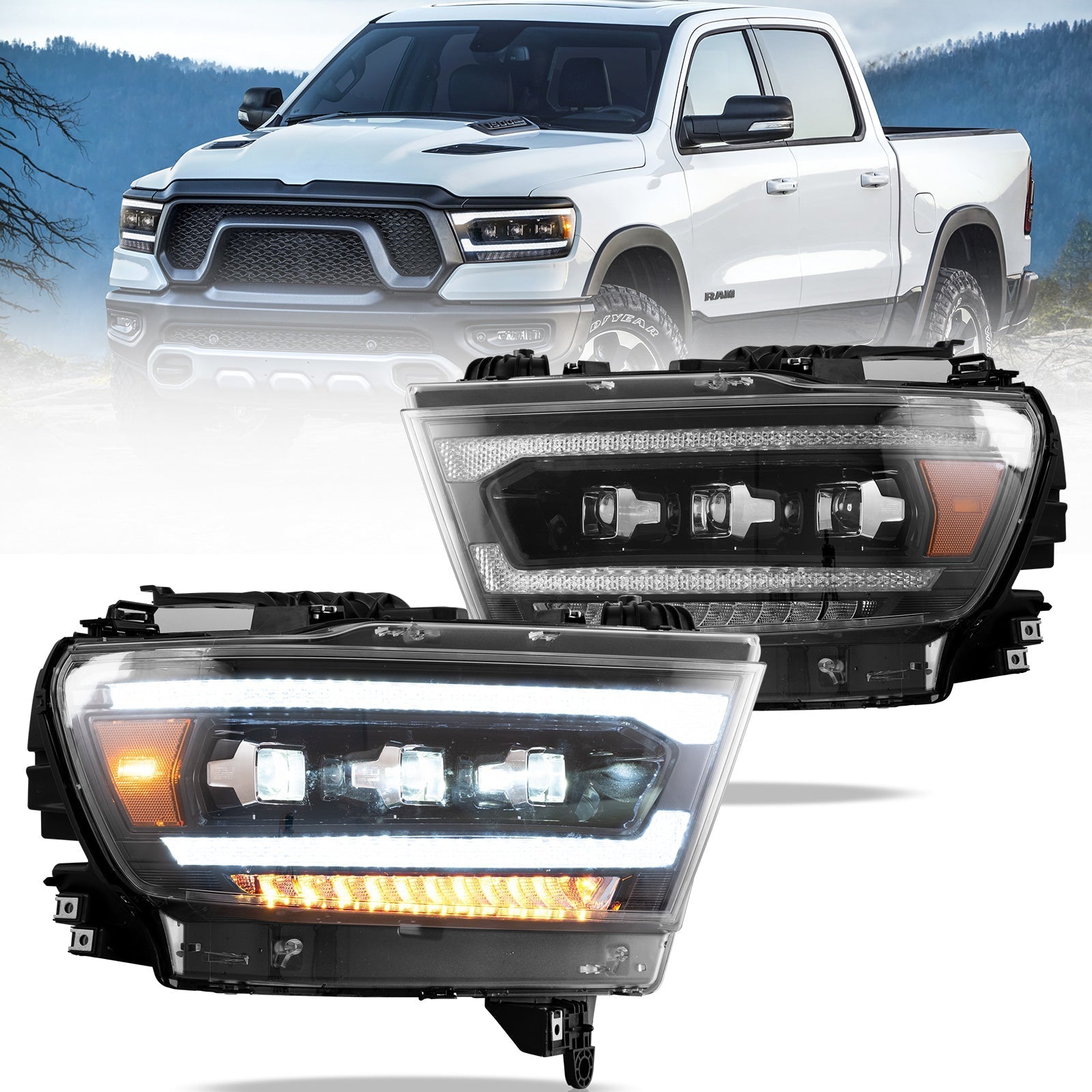 VLAND UK Dodge RAM 1500 2019-2024  LED Headlights