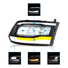 VLAND UK LED Headlights 2009-2018 Dodge RAM 1500 2500 3500 with E-Mark