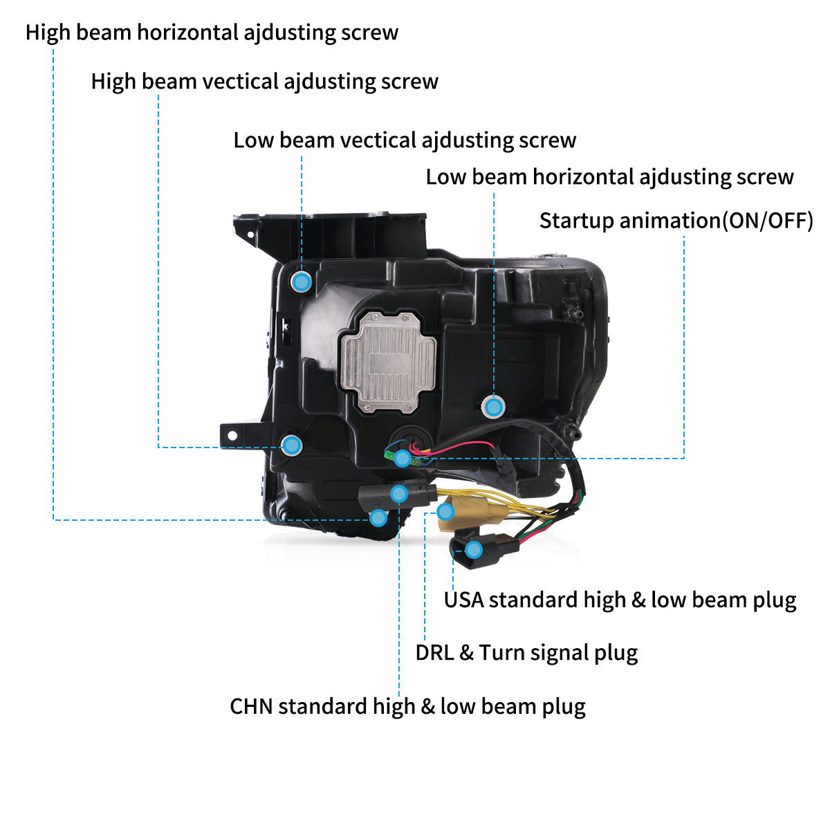 VLAND UK LED Matrix Projector Headlights  Ford F150 2009-2014