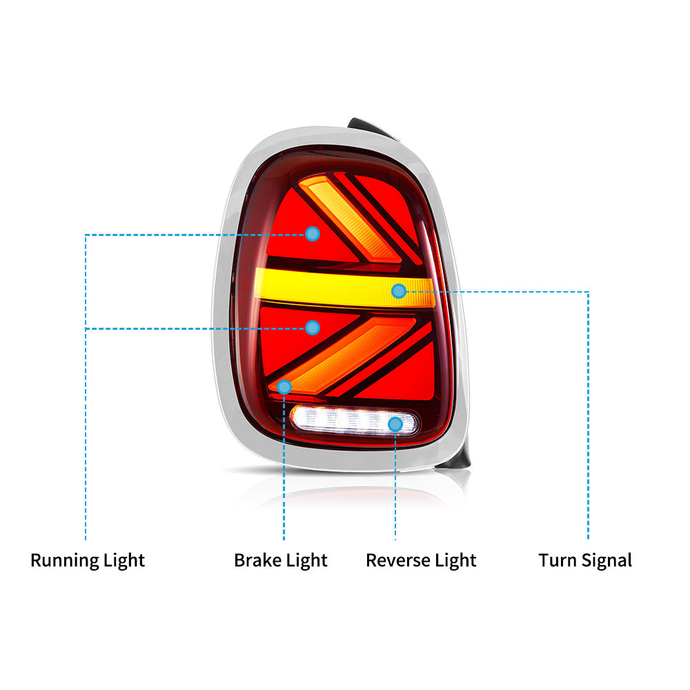 VLAND UK Full LED Taillights For 2014-2019 Mini Cooper Hatch F55 F56 F57