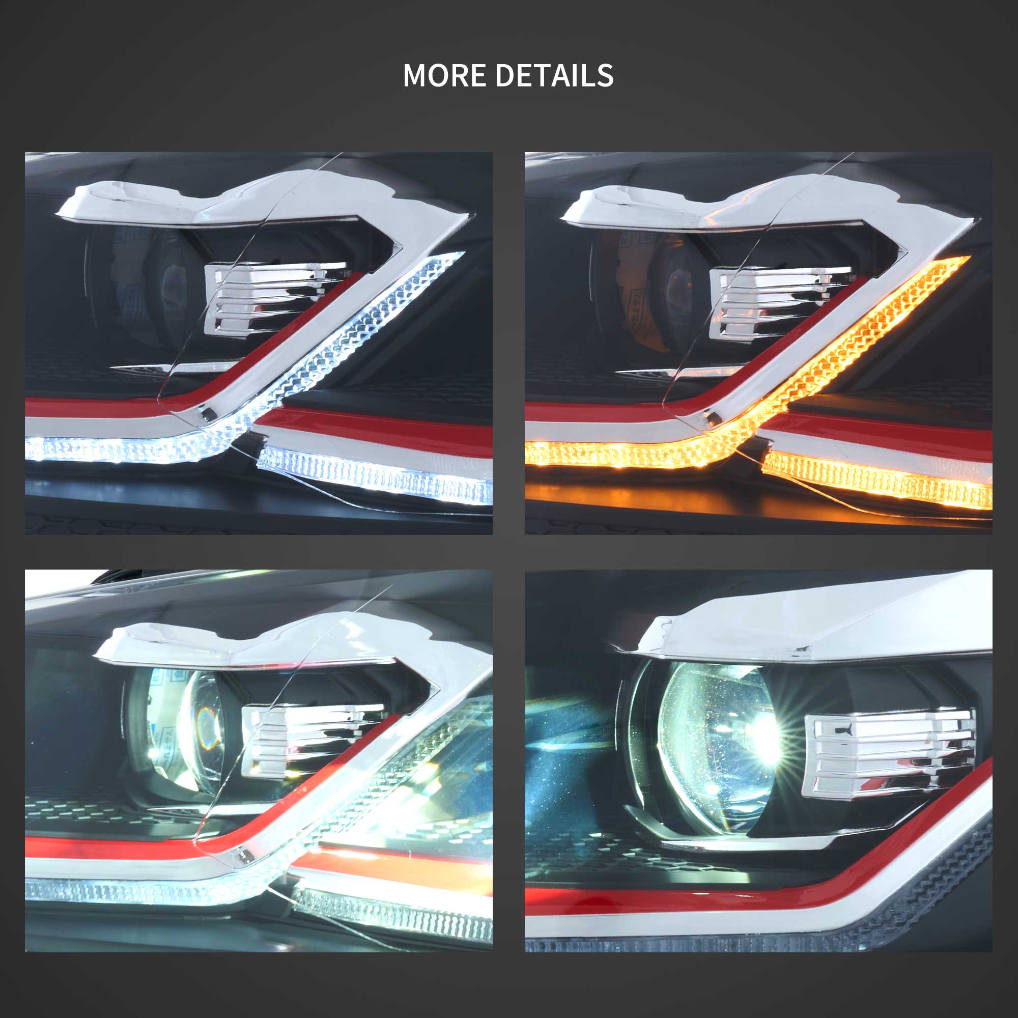 VLAND UK 09-18 VW Polo MK5 6R 6C Full LED Headlights Golf MK7.5 Style