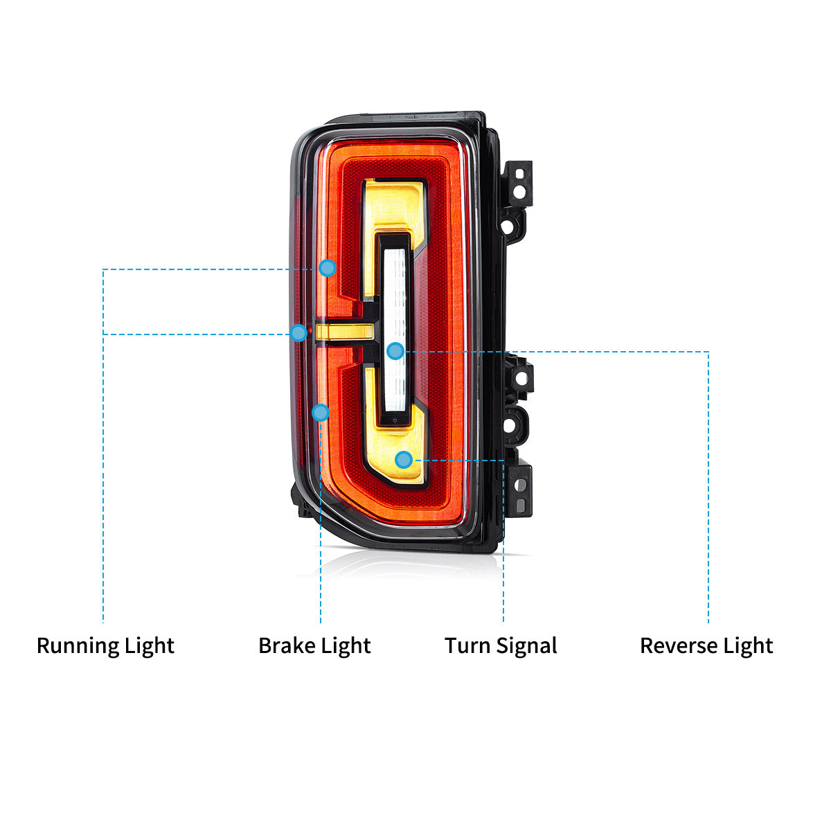 VLAND UK LED Tail lights For Ford Bronco 2021-2024