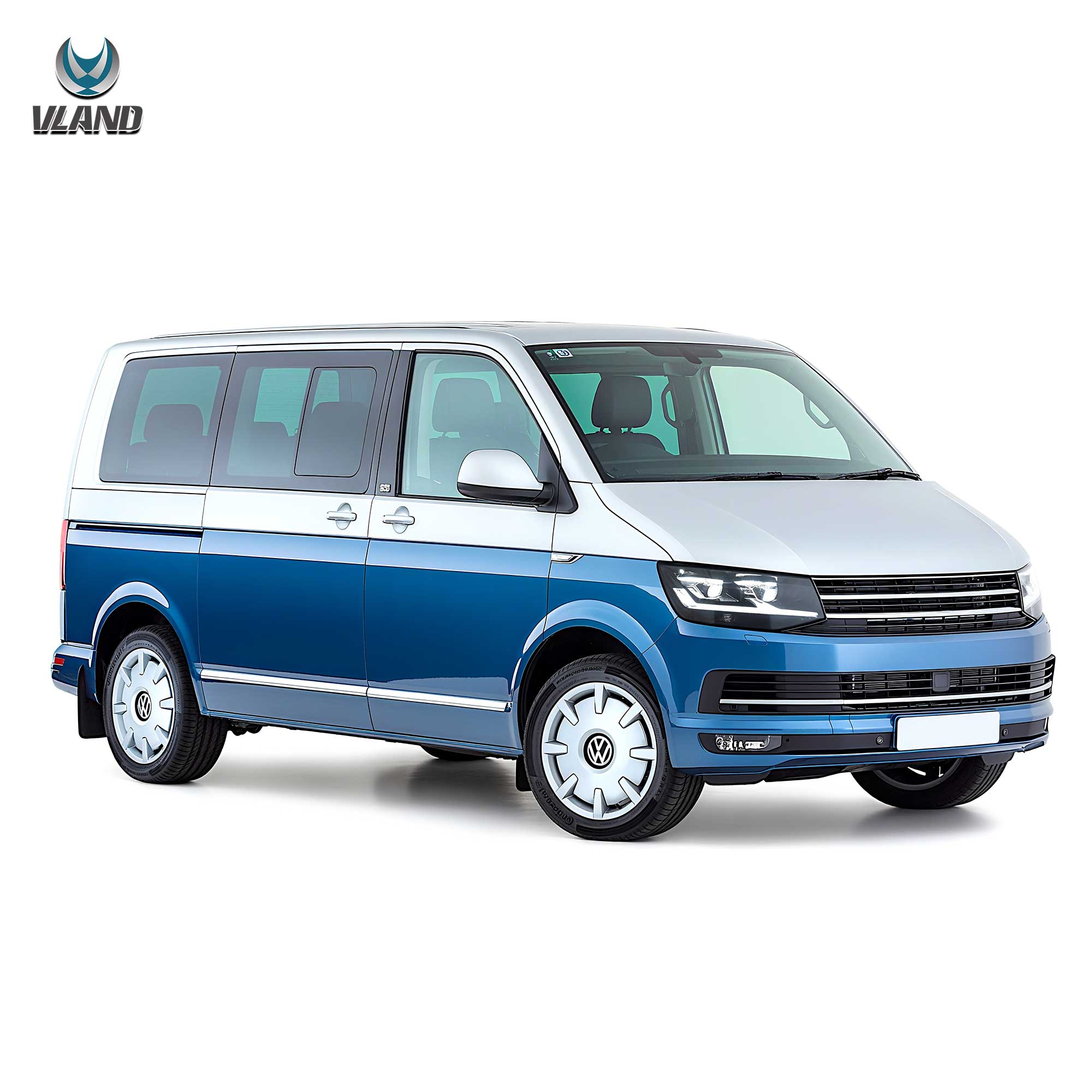 VLAND UK 2015-2019 VW Transporter T6 LED Dual Beam Projector Headlights Black with E-Mark
