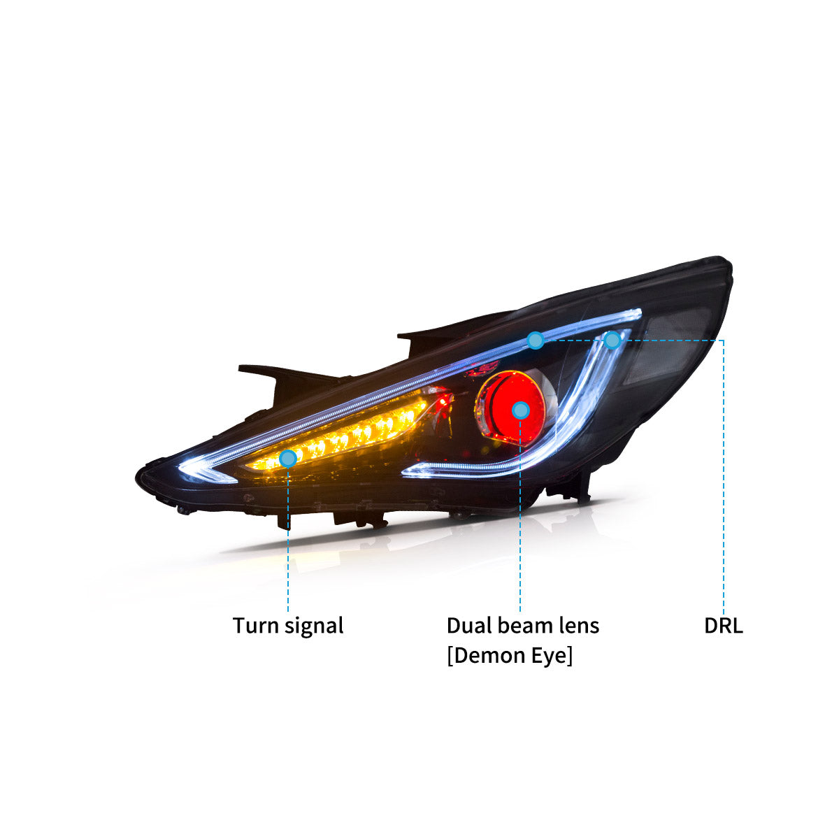 VLAND UK LED Headlights 2011-2014 Hyundai Sonata