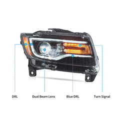 VLAND UK LED Headlights For 2011-2013 Jeep Grand Cherokee (WK2)
