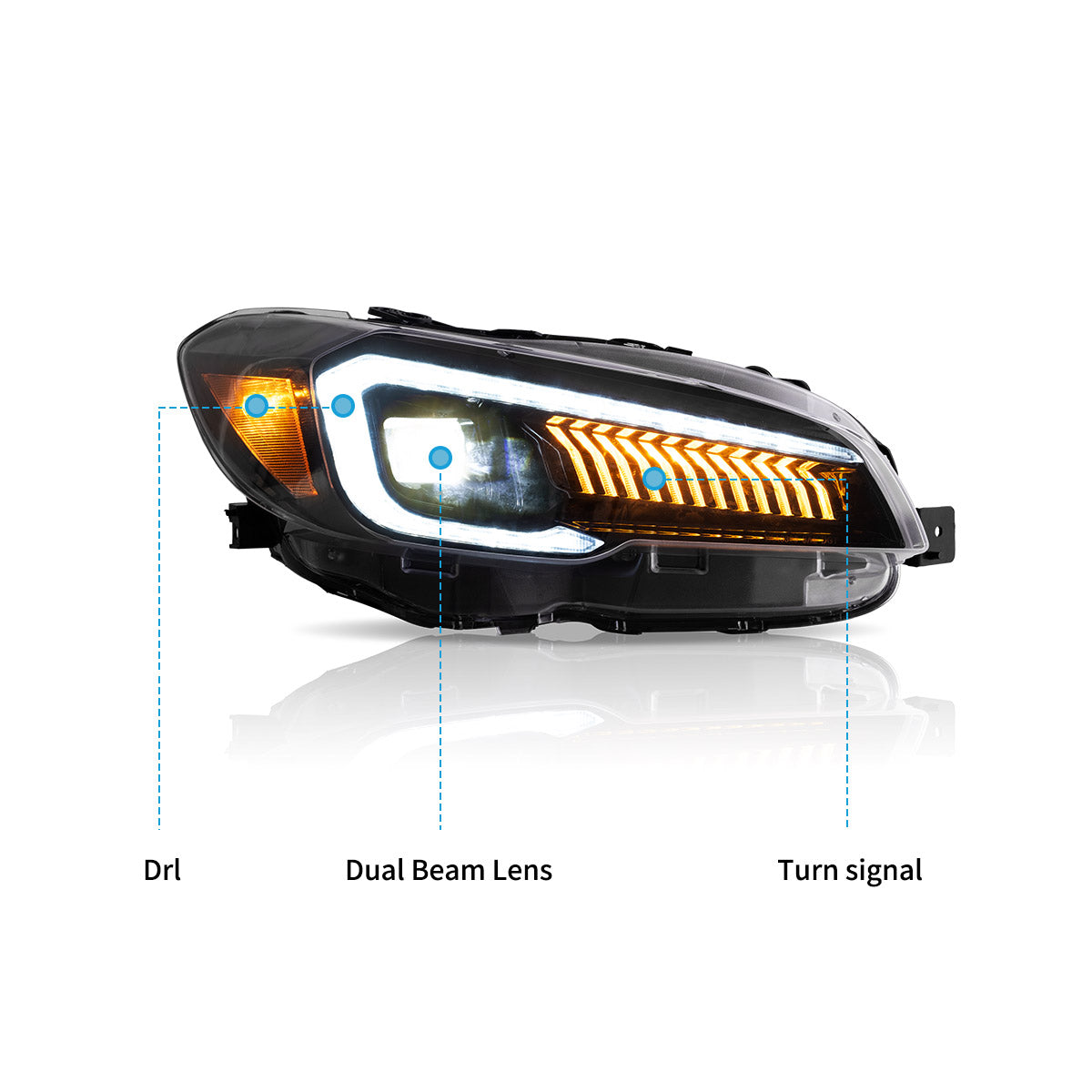 VLAND UK LED Headlights for 2015-2021 Subaru WRX
