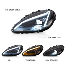 VLAND UK 05-13 Chevrolet Corvette C6 6th Gen EU Vland LED Dual Beam Projector Headlights Black [C8 STYLE]
