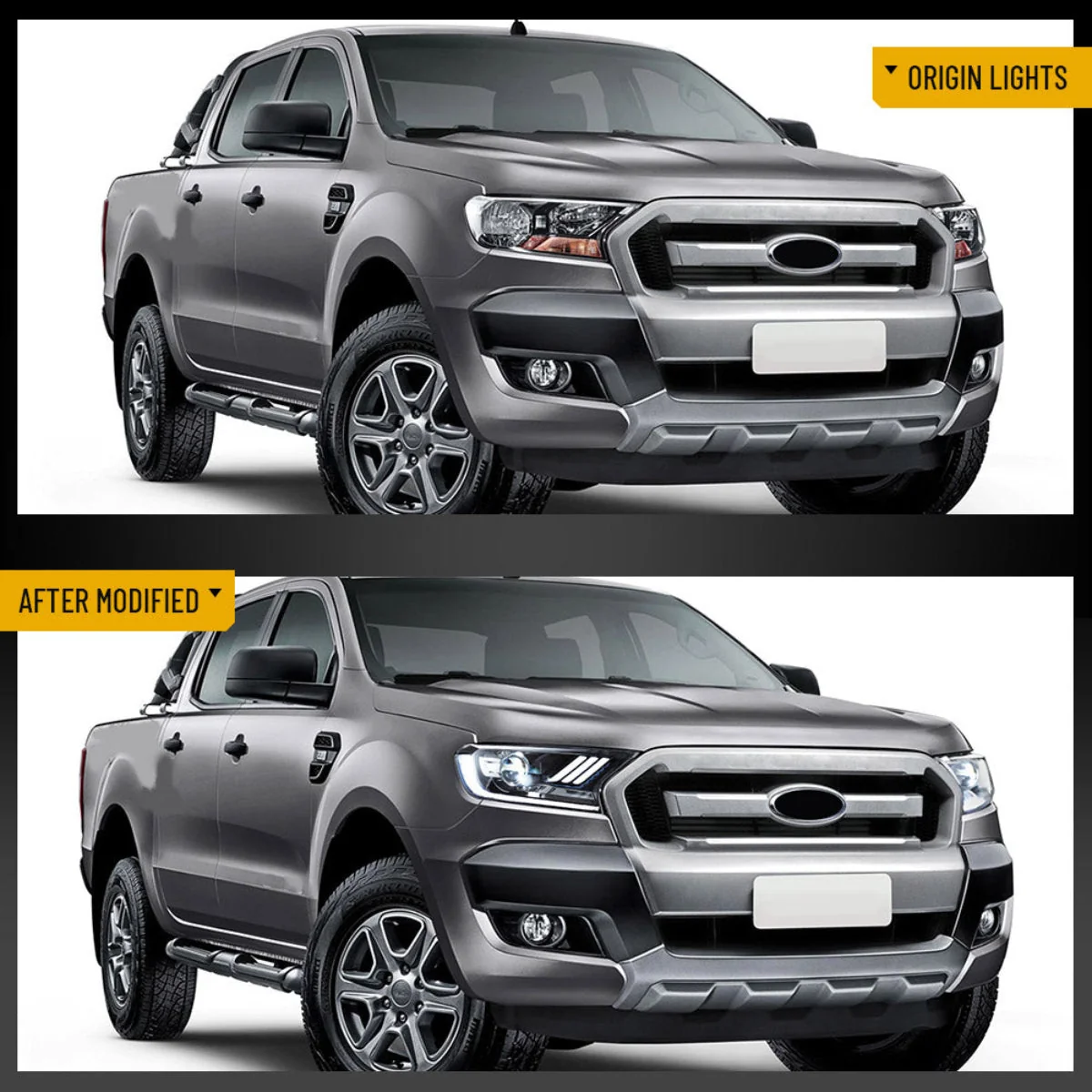 VLAND UK Mustang-Style Headlights For 2016-2022 Ford Ranger PX2 PX3