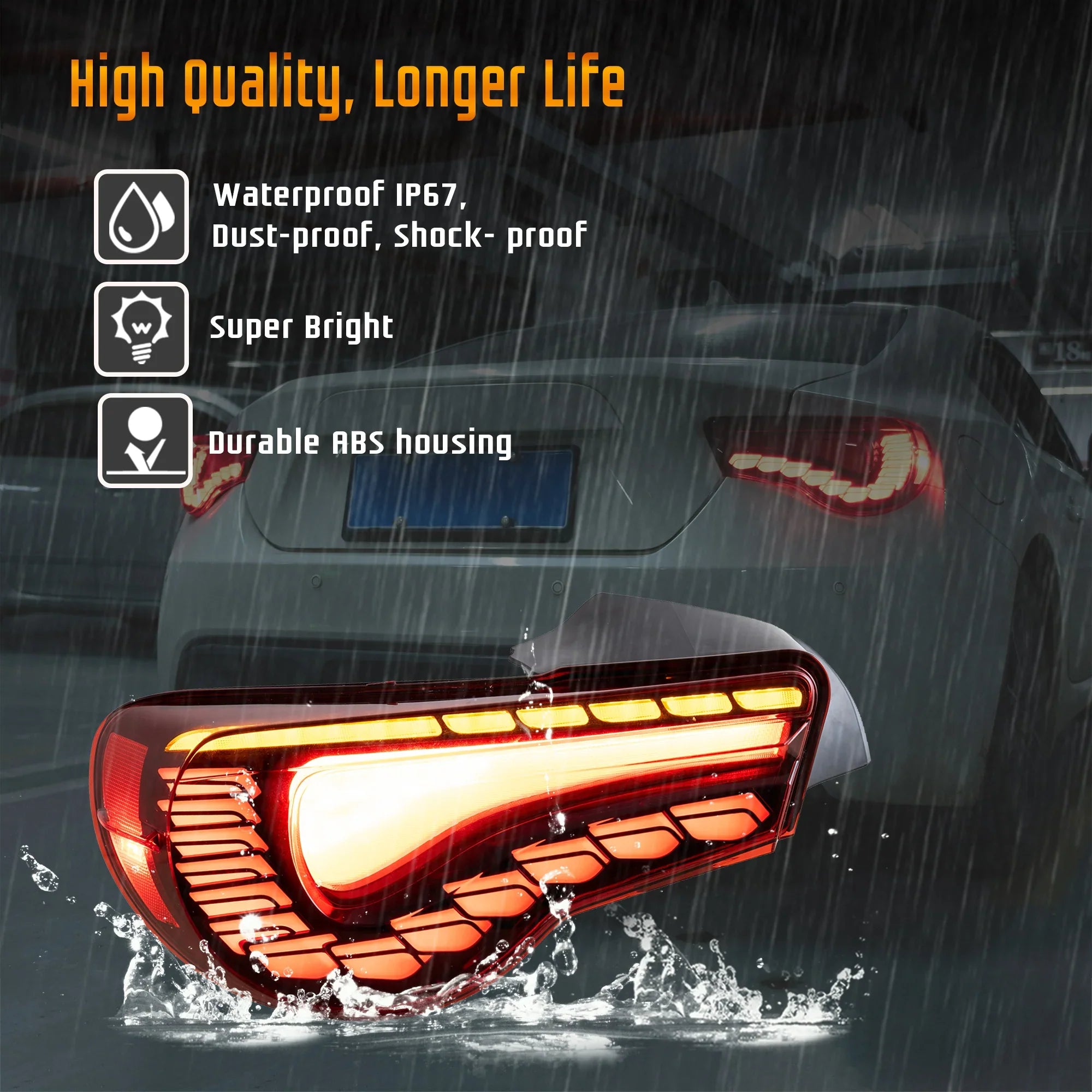 VLAND UK LED Tail Lights 2012-2020 Toyota 86 & Subaru BRZ & Scion FRS [Dragon Style]