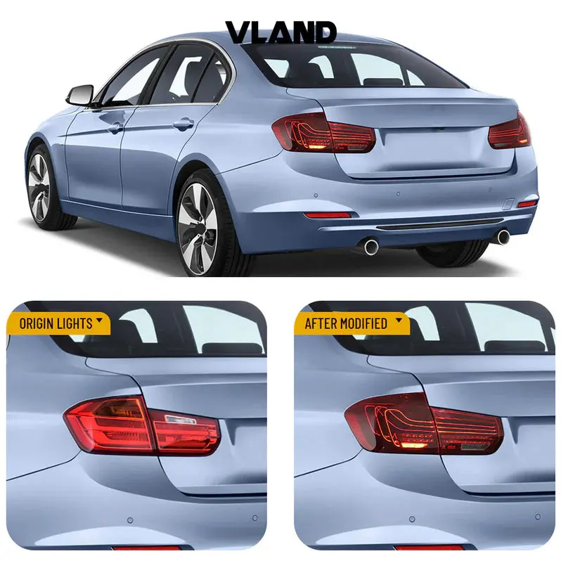 VLAND UK LED Taillights For 2012-2019 BMW 3 Series F30 F35 M3 F80 Laser Style