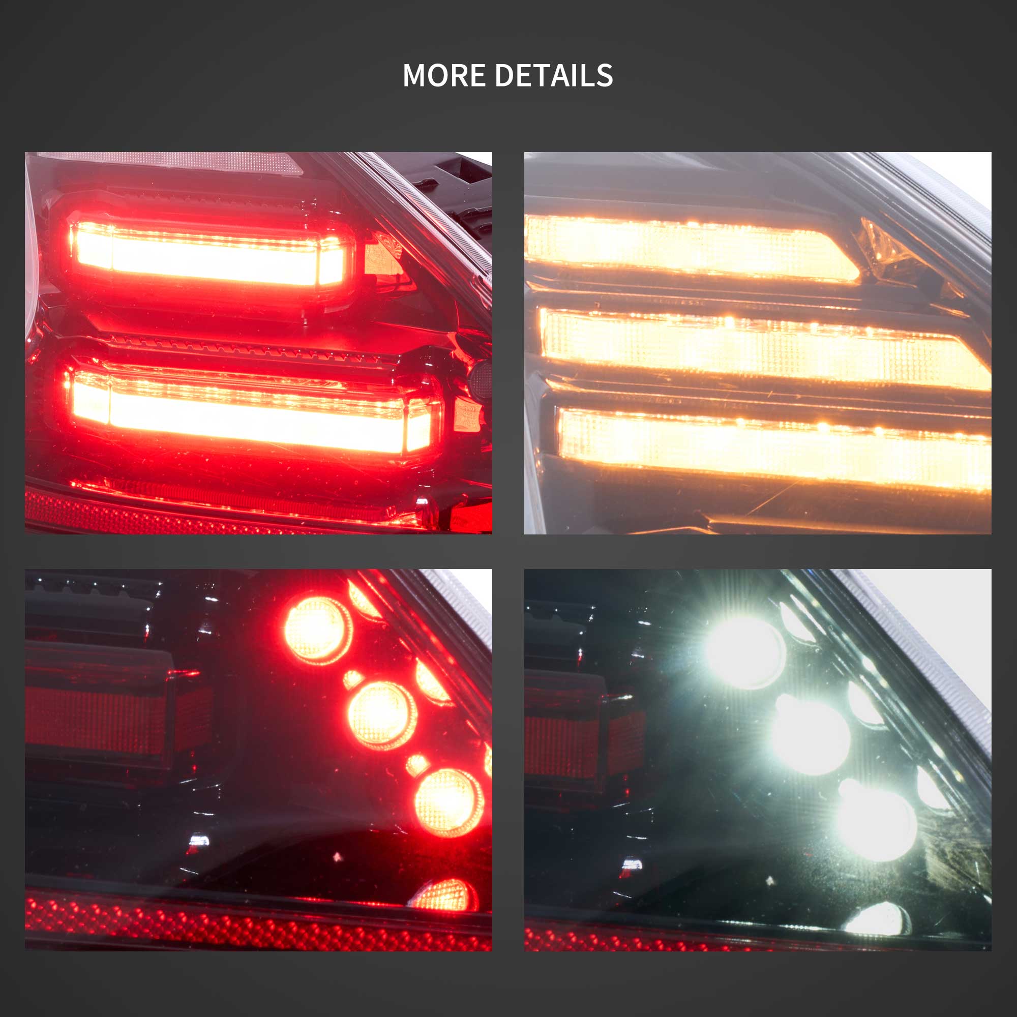 VLAND UK Smoked LED Tail Lights For NISSAN 370Z 2009-2020 w/Sequential & Animation