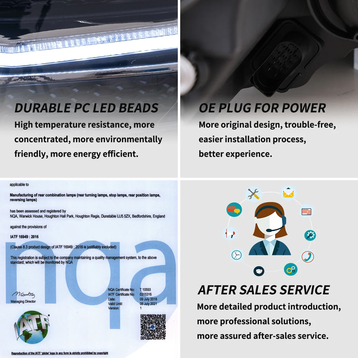 VLAND UK 15-17 Volkswagen Golf 7th Gen (Mk7,Typ 5G) Vland Projector Headlights Black with E-Mark